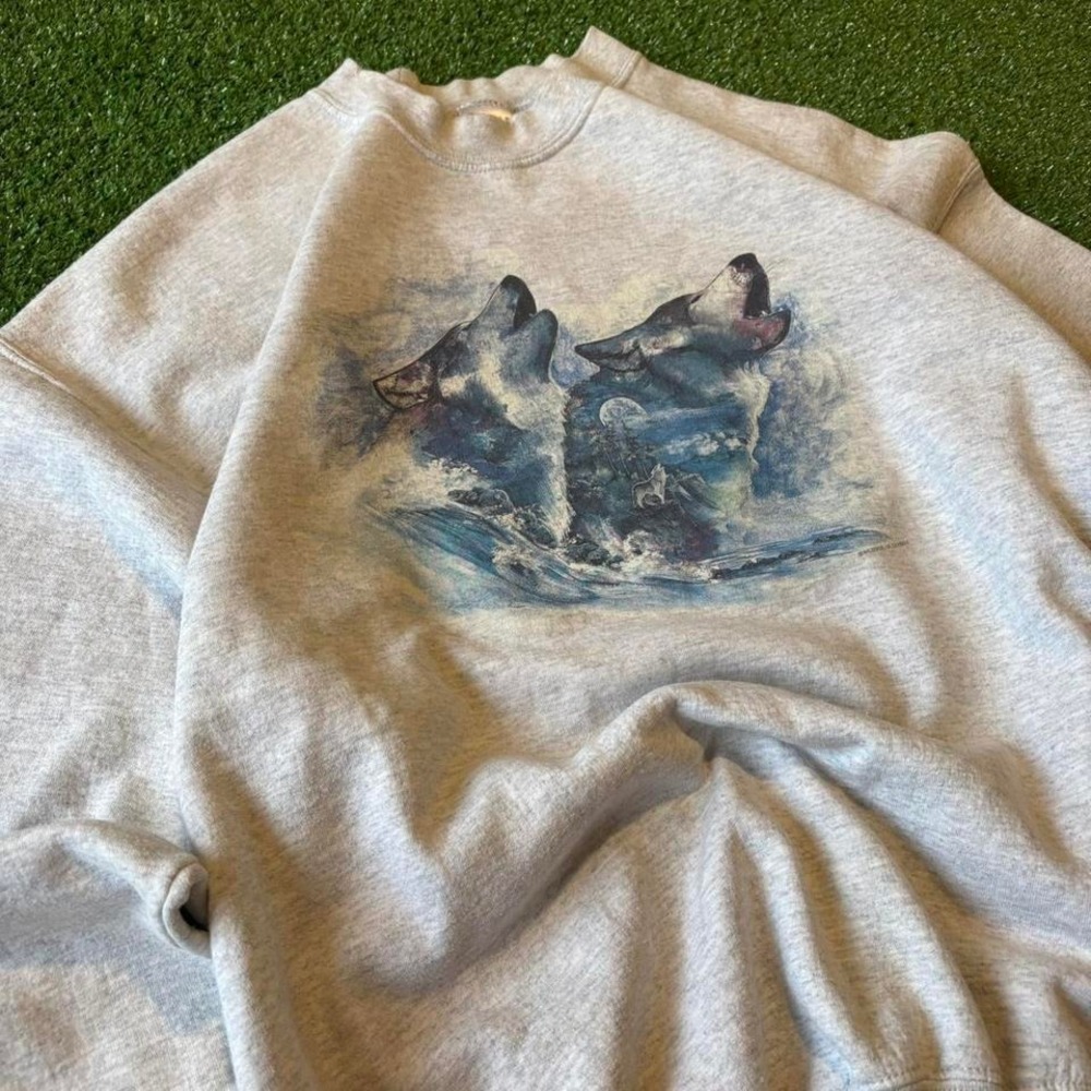 Vintage wolf nature y2k 90s 2000s crewneck Size xl